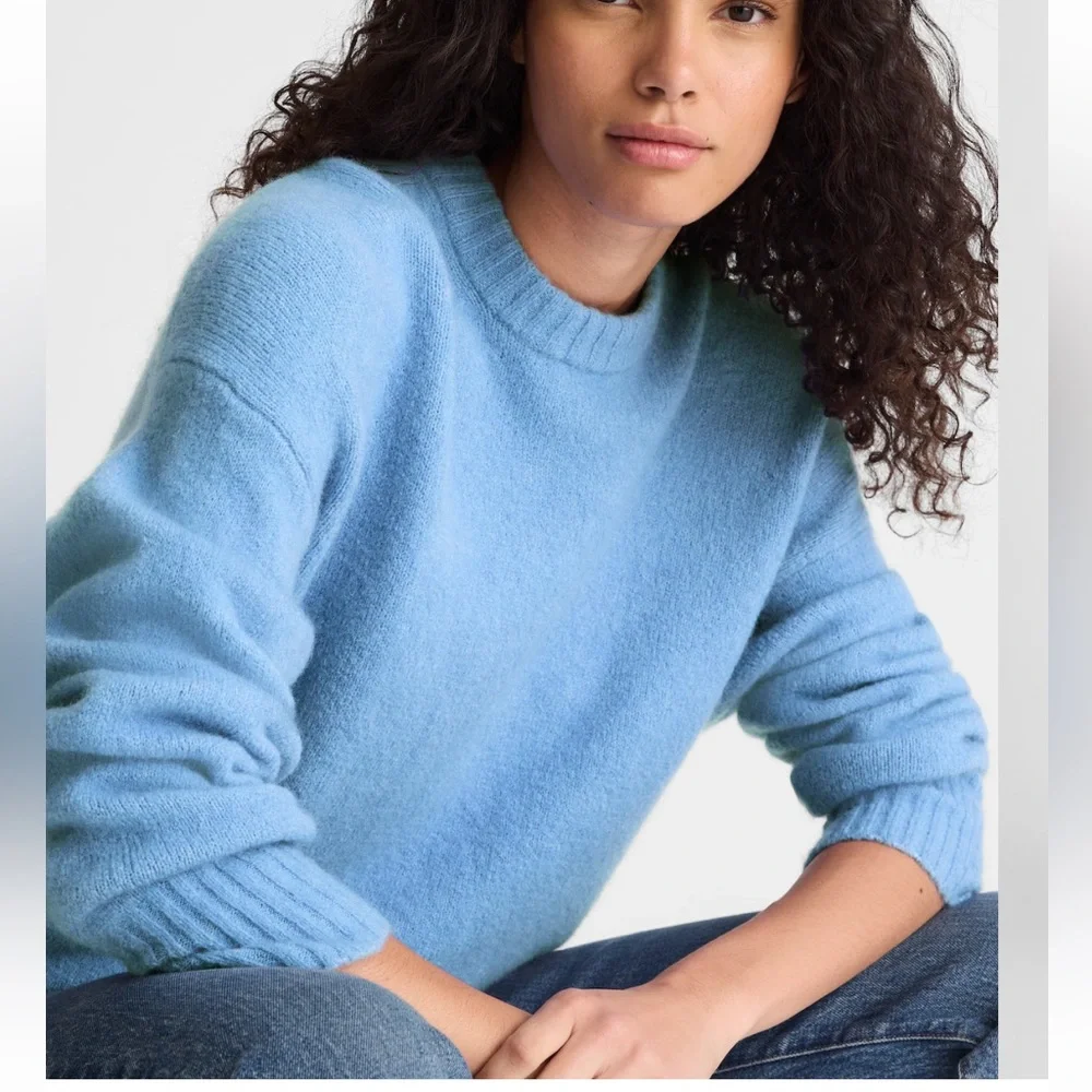 NEW CONDITION! MADEWELL CLOUDSOFT CREW NECK SWEATER in Hydrangea Blue. Sz.MED - Picture 2 of 12
